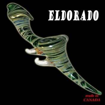 Tornado Eldorado Green Glass Colored Horned Glass Pipe 